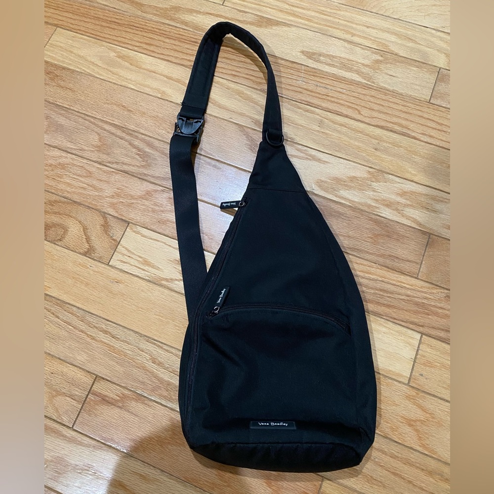 Vera Bradley canvas black sling backpack